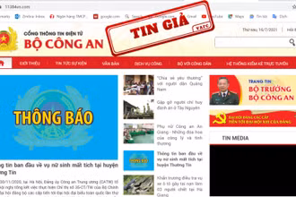 Cơ quan chức năng phát hiện thêm một website giả mạo Cổng thông tin Bộ Công an.