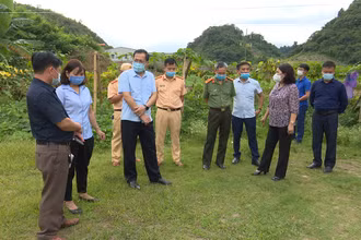 Lãnh đạo tỉnh Sơn La kiểm tra công tác phòng, chống dịch Covid-19 tại trạm kiểm soát phòng, chống dịch Covid-19 huyện Vân Hồ. 