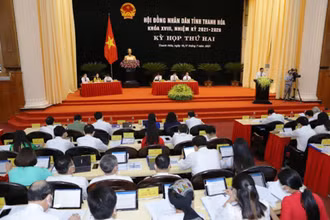 Toàn cảnh kỳ họp lần thứ 2, Hội đồng nhân dân tỉnh Thanh Hóa khóa XVIII.