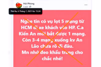 Thông tin sai sự thật trên Fanpage có tên “Hải Phòng”.