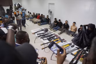 Một số nghi phạm trong vụ ám sát Tổng thống Haiti. (Ảnh: AP)