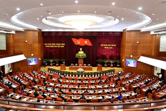 Toàn cảnh phiên khai mạc Hội nghị lần thứ 3 Ban Chấp hành Trung ương Đảng Cộng sản Việt Nam khóa XIII. (Ảnh: ĐĂNG KHOA)