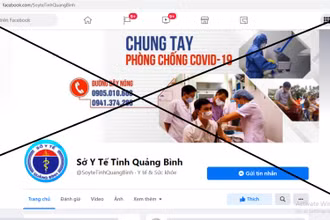 Trang Fanpage “Sở Y tế tỉnh Quảng Bình” giả mạo.