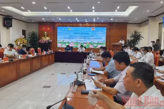Toàn cảnh hội nghị Sơ kết 6 tháng đầu năm về công tác phòng chống thiên tai.