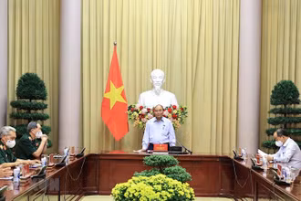 Chủ tịch nước Nguyễn Xuân Phúc phát biểu. (Ảnh: TTXVN)