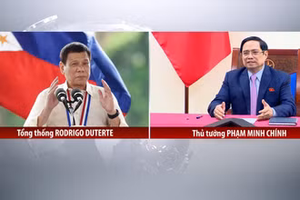 Thủ tướng Phạm Minh Chính điện đàm với Tổng thống Philippines Rodrigo Duterte.