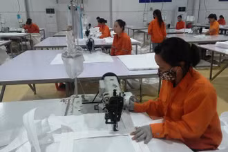 Công ty TNHH Khai thác chế biến khoáng sản Núi Pháo tiêu thụ bao bì cho doanh nghiệp địa phương.   