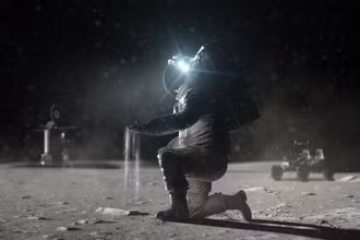 Theo mô phỏng của Phòng thí nghiệm NASA, khung cảnh mặt trăng đầy bụi. Nguồn: NASA.