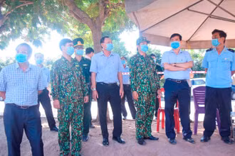 Lãnh đạo tỉnh Đồng Tháp và ngành Y tế đi kiểm tra công tác phòng, chống dịch bệnh Covid-19 khu vực biên giới.