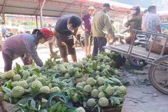 Chợ na Đồng Bành, thị trấn Chi Lăng, luôn tấp nập người mua, kẻ bán.