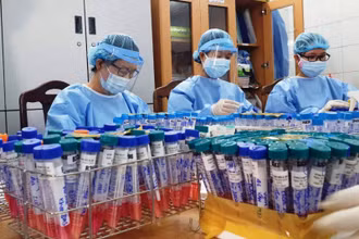 Xét nghiệm virus SARS-CoV-2 tại Trung tâm Kiểm soát bệnh tật Đà Nẵng.
