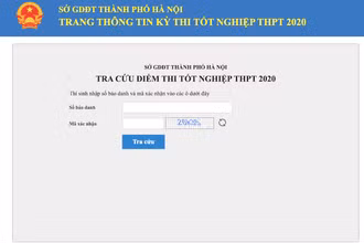 Giao diện trang tra cứu điểm thi trực tuyến của Sở GD-ĐT Hà Nội