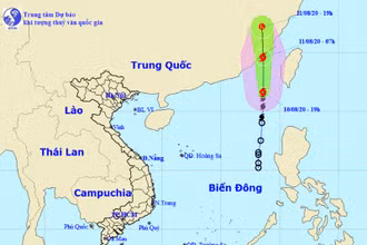 Vị trí và hướng di chuyển của bão số 3. (Nguồn: nchmf.gov.vn)