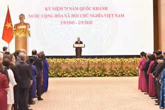 Thủ tướng Chính phủ Nguyễn Xuân Phúc phát biểu tại Lễ kỷ niệm. (Ảnh: TRẦN HẢI)