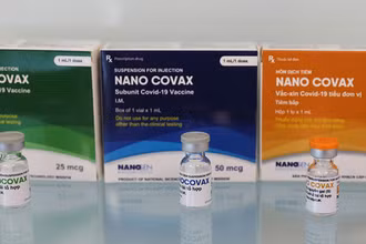 Ba lọ vaccine Nanocovax hàm lượng 25 mcg, 50 mcg và 70 mcg. Ảnh: most.gov.vn.