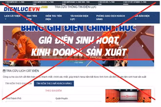 Xuất hiện trang web giả mạo thương hiệu EVN