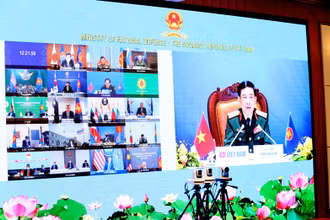 Hội nghị trực tuyến Bộ trưởng Quốc phòng các nước ASEAN mở rộng lần thứ 8. 