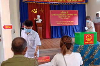 Bầu cử thêm đại biểu HĐND xã tại đơn bị bầu cử số 5, thôn Mỹ Lộc 3, xã Việt Hùng, huyện Vũ Thư (tỉnh Thái Bình) ngày 6-6