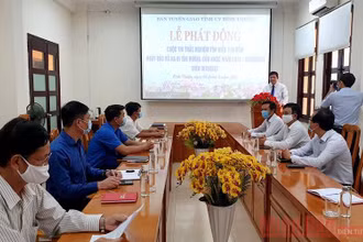 Buổi phát động Cuộc thi “Tìm hiểu 110 năm Ngày Bác Hồ ra đi tìm được cứu nước” do Ban Tuyên giáo Tỉnh ủy Bình Thuận tổ chức.