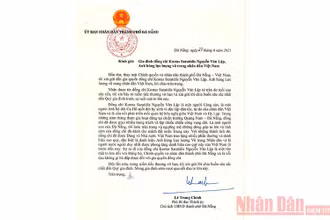 Đà Nẵng gửi thư chia buồn tới gia đình ông Kostas Sarantidis Nguyễn Văn Lập