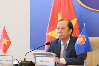 Thứ trưởng Ngoại giao Nguyễn Quốc Dũng dự hội nghị. (Ảnh: Bộ Ngoại giao)
