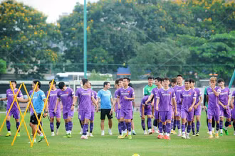 Các cầu thủ U22 Việt Nam hướng tới mục tiêu SEA Games 31. (Ảnh: VFF)