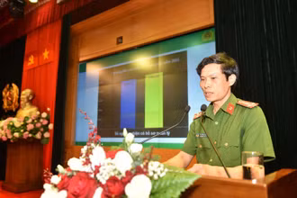 Đại tá Ngô Thanh Bình, Phó Cục trưởng Cảnh sát điều tra tội phạm về ma túy báo cáo tình hình tội phạm ma túy sáu tháng đầu năm 2021.