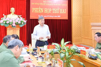 Bộ trưởng Tô Lâm phát biểu tại phiên họp. (Ảnh: Cổng thông tin Bộ Công an)
