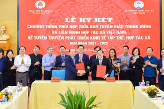 Lễ ký kết Chương trình phối hợp giữa Ban Tuyên giáo Trung ương và Liên minh Hợp tác xã Việt Nam.