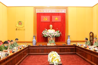 Bộ trưởng Tô Lâm chủ trì buổi làm việc. Ảnh: bocongan.gov.vn
