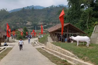 Một góc điểm du lịch cộng đồng xóm Hoài Khao, xã Quang Thành, huyện Nguyên Bình (Cao Bằng).
