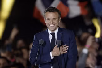 Tổng thống Pháp Emmanuel Macron giành chiến thắng trong cuộc bầu cử tổng thống năm 2022. (Ảnh: Reuters)