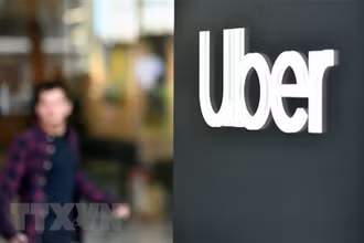 Biểu tượng của hãng xe công nghệ Uber. (Ảnh: AFP/TTXVN)