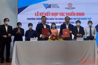 Đại học Quốc gia Thành phố Hồ Chí Minh và Tập đoàn Hưng Thịnh ký kết hợp tác triển khai chương trình “Ươm mầm tài năng toán và trí tuệ nhân tạo”.