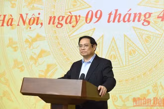 Thủ tướng Chính phủ Phạm Minh Chính chủ trì phiên họp lần thứ 14 của Ban Chỉ đạo quốc gia phòng, chống dịch Covid-19. (Ảnh: TRẦN HẢI)