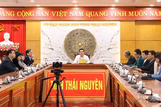 Các đại biểu dự diễn đàn tại điểm cầu tỉnh Thái Nguyên.