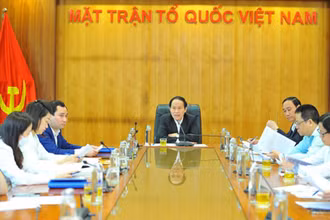 Cuộc họp của Ban Chỉ đạo, Ban Tổ chức Giải báo chí “Vì sự nghiệp Đại đoàn kết toàn dân tộc”. (Ảnh: MINH DIỆP)