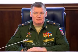 Phát ngôn viên Bộ Quốc phòng Nga, Thiếu tướng Igor Konashenkov. Ảnh (tư liệu): AP/TTXVN