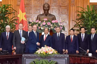 Thủ tướng Nguyễn Xuân Phúc tiếp Đại tướng Nikolai Patrushev, Thư ký Hội đồng An ninh quốc gia Liên bang Nga. (Ảnh: TRẦN HẢI)