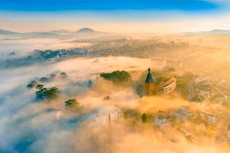 Cao đẳng Đà Lạt sớm mai. (Ảnh: Nguyễn Huy)