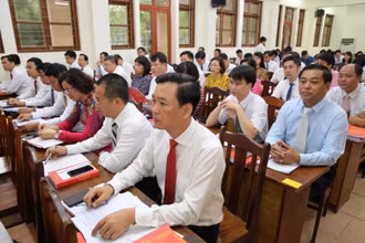Một lớp đào tạo cán bộ nguồn của Hà Nội tại Trường đào tạo cán bộ Lê Hồng Phong.