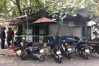 Quán cà-phê nơi xảy ra vụ cháy.