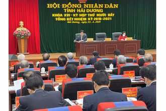 Kỳ họp tổng kết HĐND tỉnh Hải Dương nhiệm kỳ 2016-2021.