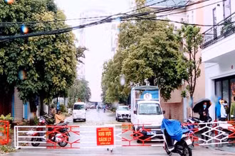 Khu vực bị phong toả do có liên quan đến hai bệnh nhân Covid-19 nhập cảnh trái phép.