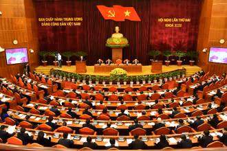 Toàn cảnh phiên khai mạc Hội nghị lần thứ hai Ban Chấp hành T.Ư Đảng Cộng sản Việt Nam khóa XIII.