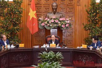 Thường trực Chính phủ họp về tổ chức chính quyền đô thị tại TP Hồ Chí Minh và Đà Nẵng. (Ảnh: TRẦN HẢI)