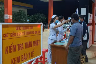 Chốt kiểm tra phòng, chống dịch Covid-19 đặt tại Trạm Kiểm soát Sao Mai, xã Hòa Bình, TP Kon Tum tạm dừng hoạt động từ 17 giờ ngày 2-3.