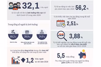 Những con số tổng quan về lao động - việc làm năm 2020 (Ảnh: GSO).