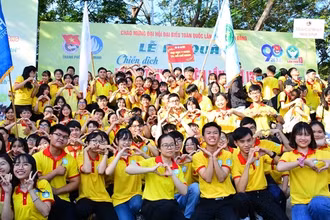 Các bạn sinh viên ra quân chiến dịch Xuân Tình nguyện 2021. (Ảnh: HK)