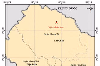 Bản đồ chấn tâm động đất. Nguồn: Viện Vật lý địa cầu.